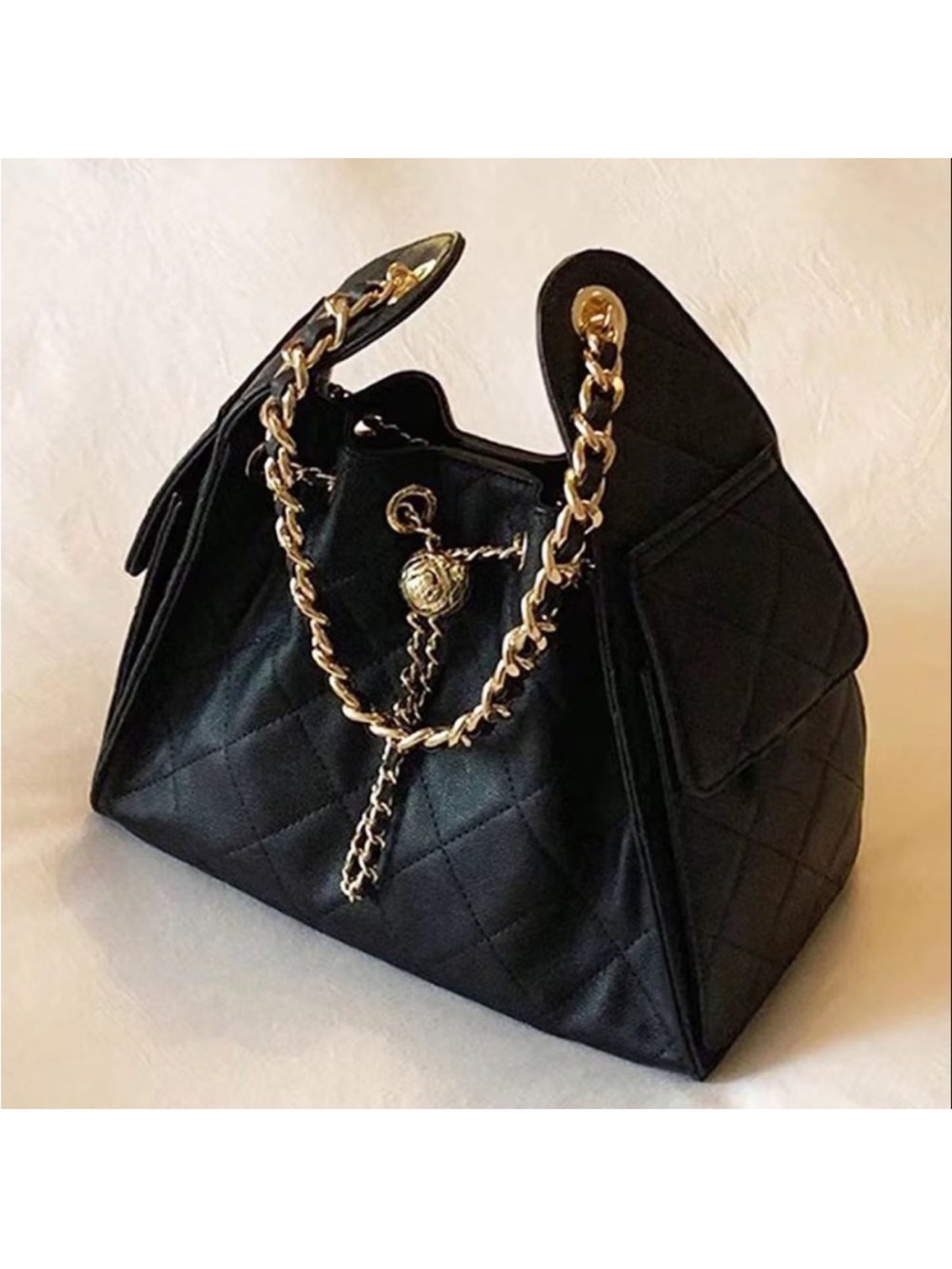 2026 Black & gold quilted gold chain handbag shoulder bag purse